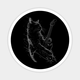 Cat Playing a Electric Guitar | Old Computer Screen Magnet